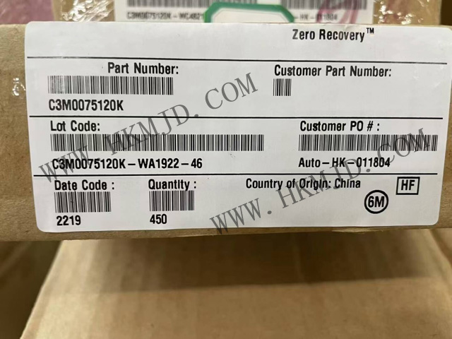 現(xiàn)貨供應(yīng) Wolfspeed C3M0075120K 1200V SiC MOSFET，75mΩ 低導(dǎo)通電阻