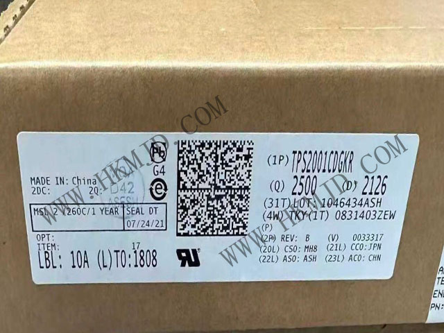 【限流配電開關(guān)】TPS2001CDGKR 2A 負(fù)載、4.5-5.5V、72mΩ USB 電源開關(guān)