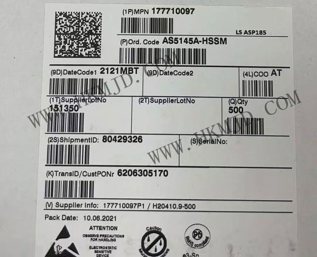 出售（AS5145A-HSSM）ams OSRAM非接觸式轉(zhuǎn)動(dòng)位置磁性位置傳感器